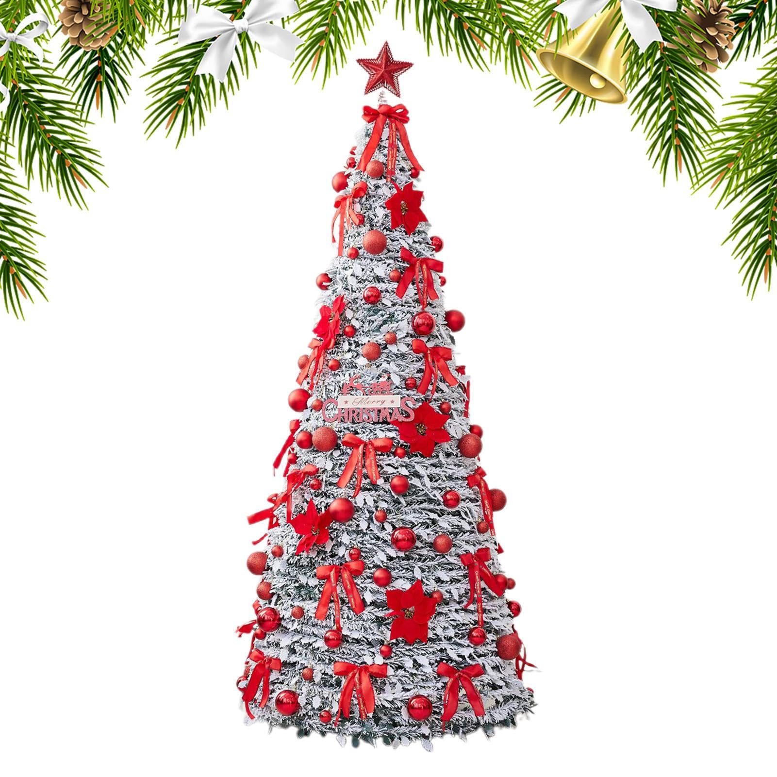 Árbol de Navidad artificial plegable para decorar el salón, la oficina y fiestas