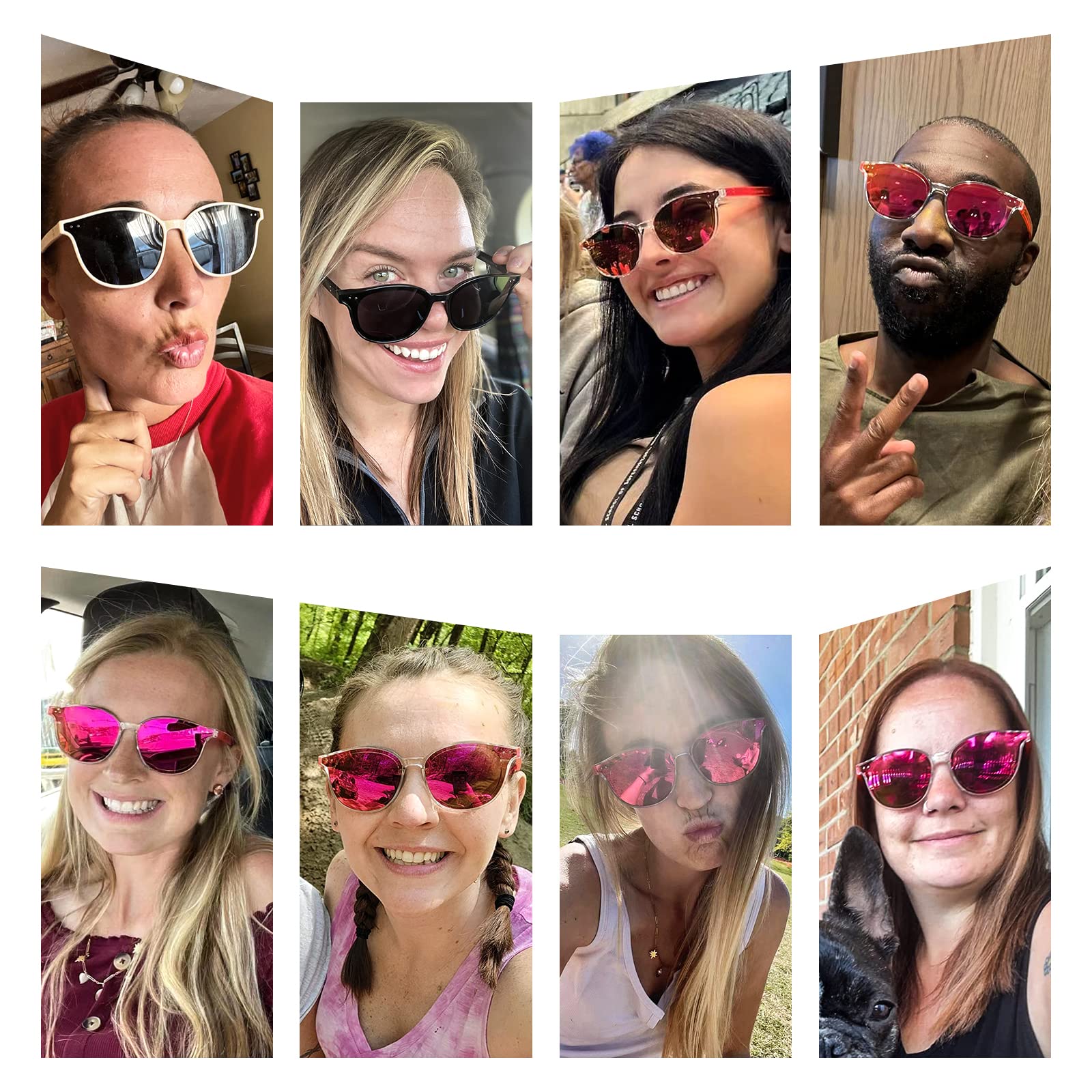 Sumato Katzenauge Damen-Sonnenbrille, Spiegelnde Trendy Linsen, UV400-Abschirmung