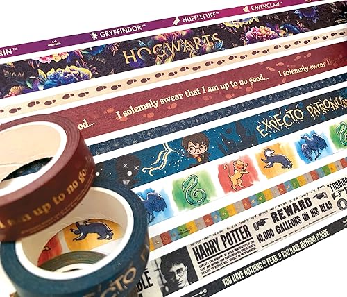 Miniatura 3 de Paper House Productions Harry Potter Foil Accent - Paquete de 10 cintas washi con 5 rollos de 0.591 in y 5 rollos de 0.197 in - atrevida y brillante