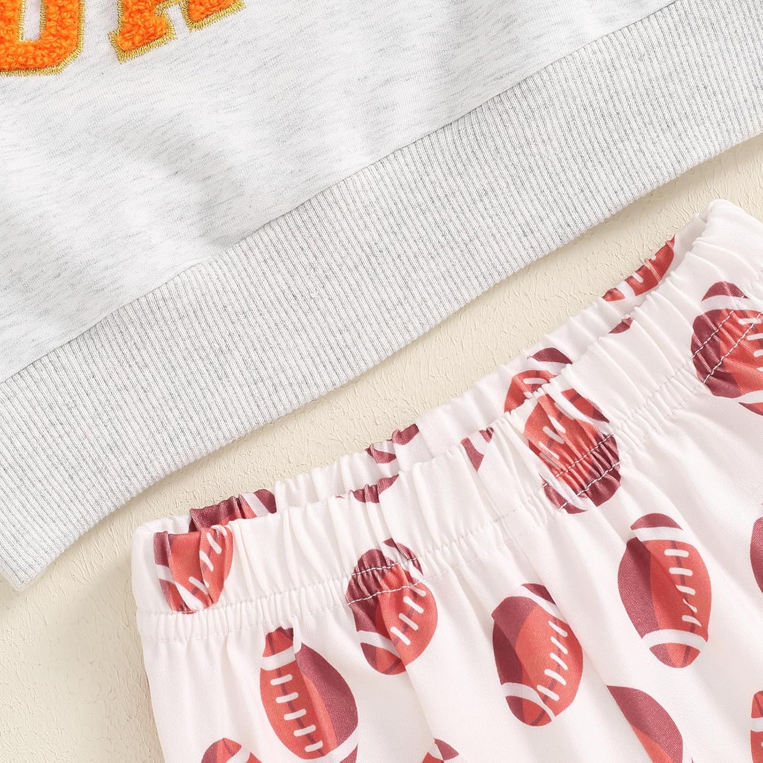 Toddler Baby Girl Football Outfits Game Day Embroidery Sweatshirt Top Football Bell Bottom Pants Cute Fall Clothes - Image 5