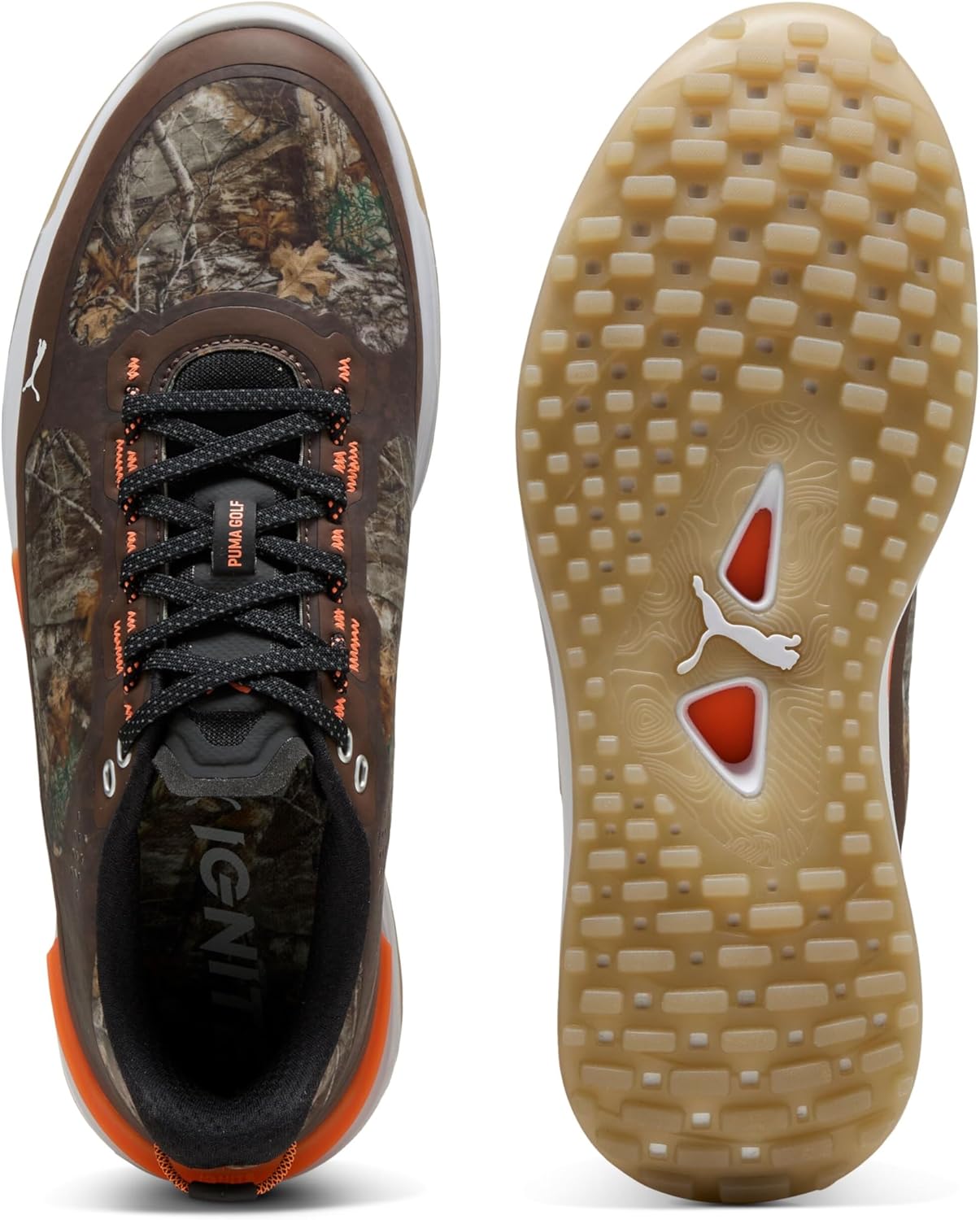 PUMA Golf Ignite Elevate X Real Tree Spikeless Shoes Black/Espresso Brown/Velvet Moss Size 10.5 Medium - Image 3