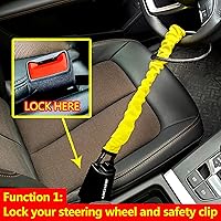 Vista 4 de KAYCENTOP Cerradura para volante de automóvil, bloqueo de cinturón de seguridad, dispositivo antirrobo, longitud máxima de 17 pulgadas, pequeño