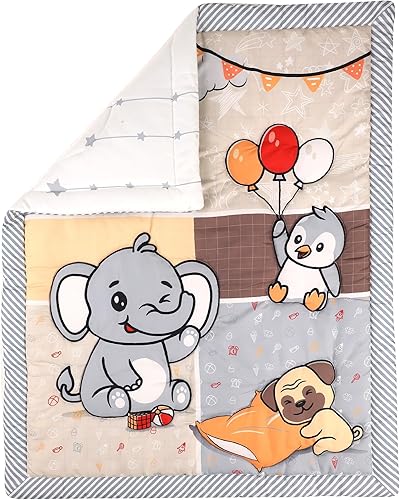 Miniatura 3 de Baby Bees Edredón de cuna de elefante y luna para bebés niños y niñas  Edredón de cuna de microfibra para cuna de tamaño estándar  Manta acolchada