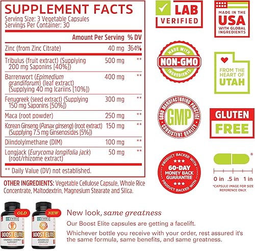 Miniatura 2 de Suplemento Boost Elite formulado para aumentar los niveles de testosterona vitalidad y energía con 9 ingredientes potentes incluyendo abrojo