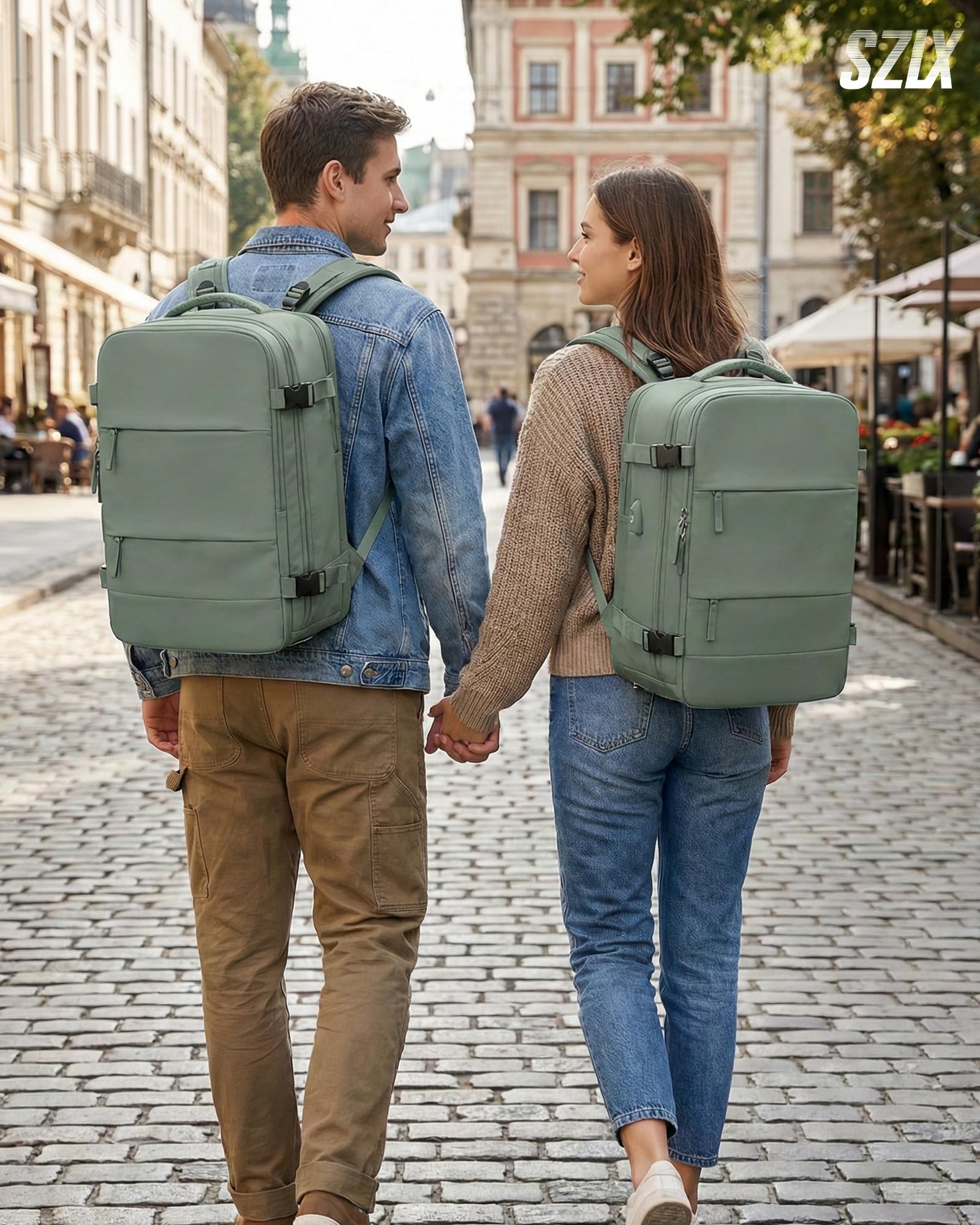 SZLX Zaino Ryanair 40x30x20 Sottovuoto Zaino da Viaggio 40x20x25 Ryanair Wizzair Donna da escursionismo impermeabile Zaino Casual Laptop da 14 Pollici con porta di ricarica USB Scomparto per Scarpe