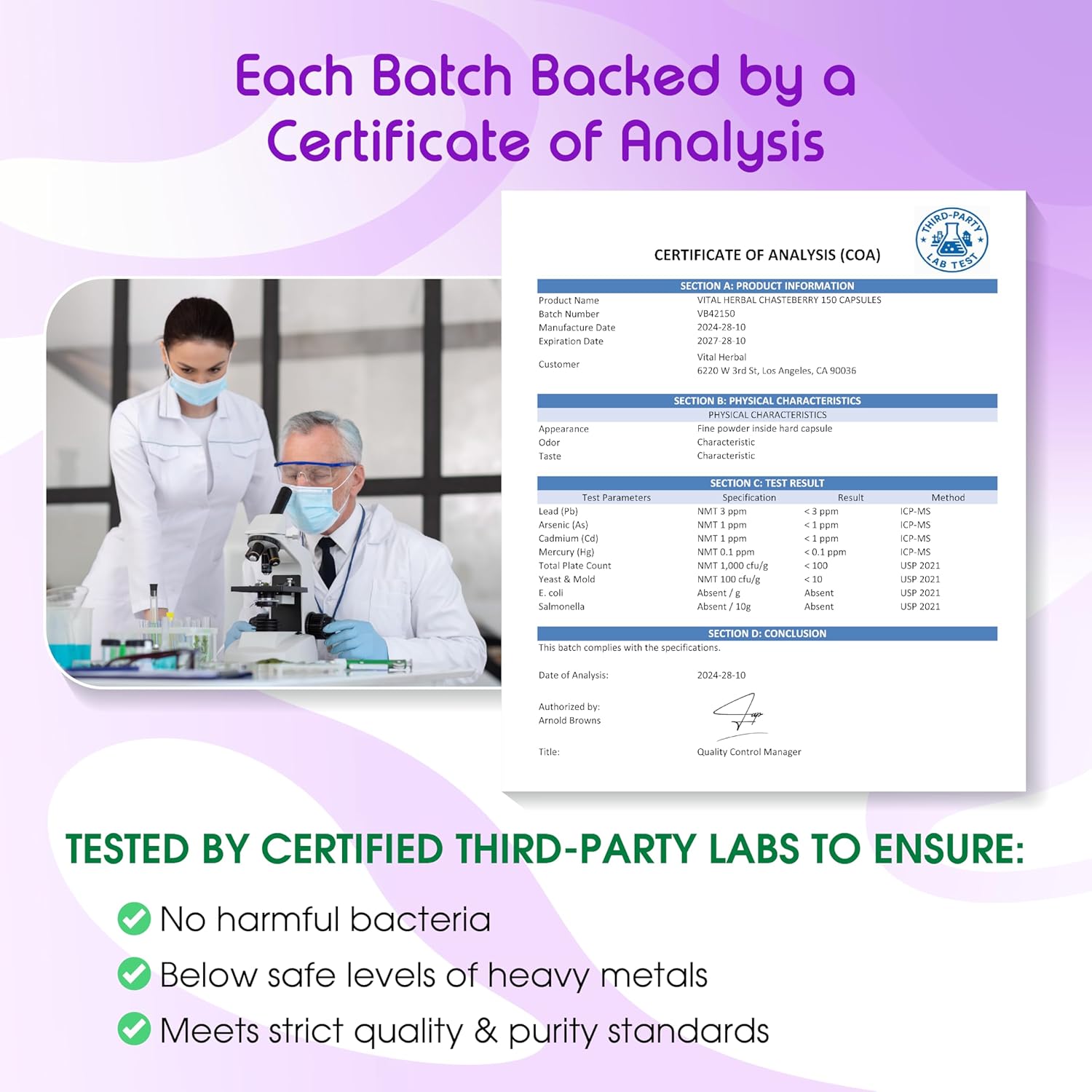 VITAL HERBAL Liposomal Chasteberry with Ginger & Black Cohosh – Supports Hormone Balance, Emotional Wellness & Menopause Health – 150 Capsules - Image 8