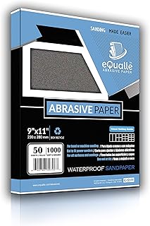 Sandpaper | 50 Sheets | Grit 1000 | 9 x 11 | Sand Paper Automotive Waterproof Bulk Set Extra Fine Lijas Papel Madera Carro...