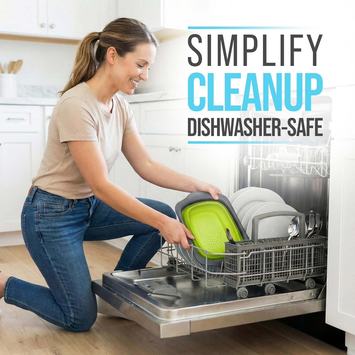 fify XL Lar Kitchen Strainer - Collapsible Silicone Over-The-Sink