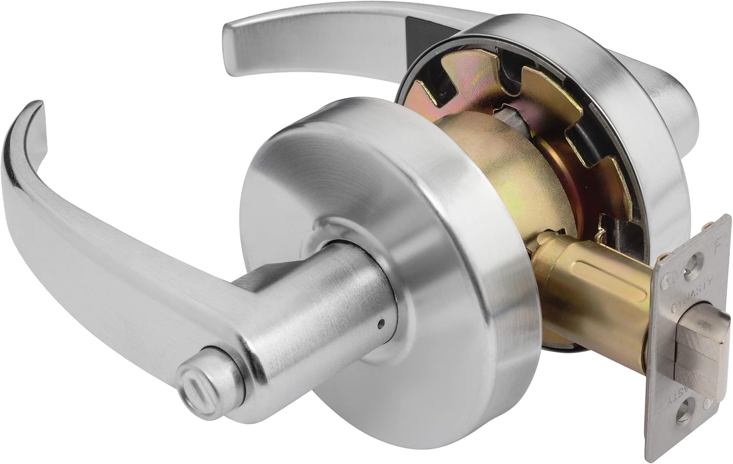 Dynasty Hardware Spartan Design Privacy Door Lock Lever Lockset, ADA Compliant, Grade 2 Heavy Duty Handle for Bathroom, Satin Chrome Finish, Model SPA-20-26D
