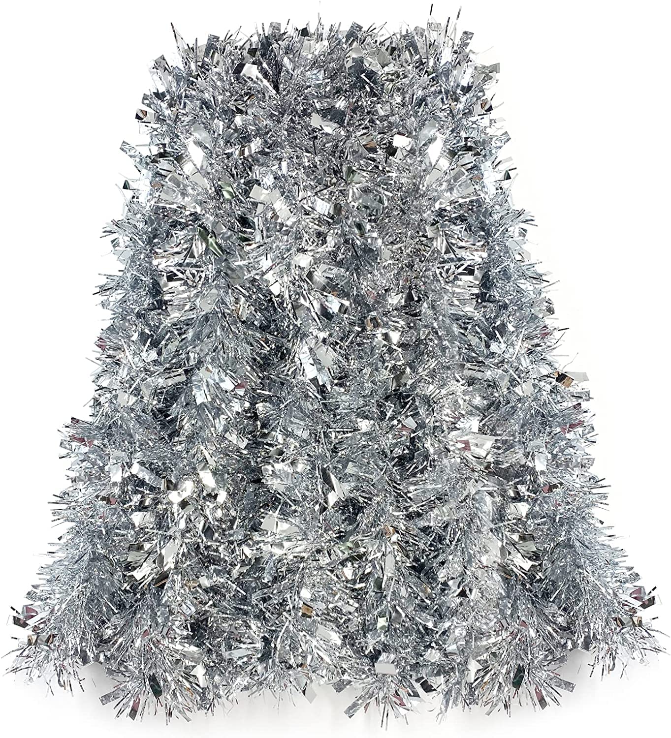 Silver Christmas Tinsel Garland - 5 Pack -1