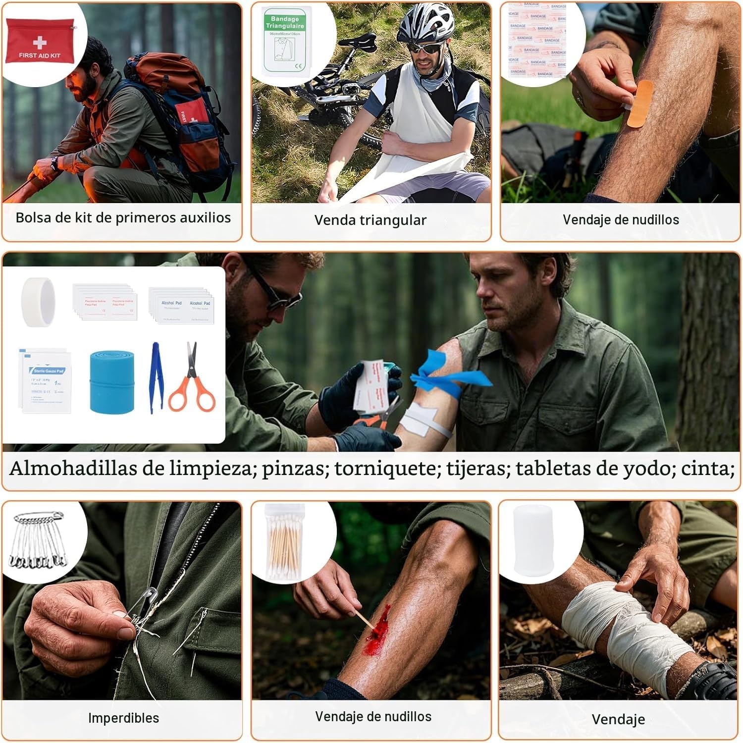 Kit de Supervivencia de Emergencia al Aire Libre, Equipo de Supervivencia para Hombres Camping/Aventuras/Senderismo al Aire Libre