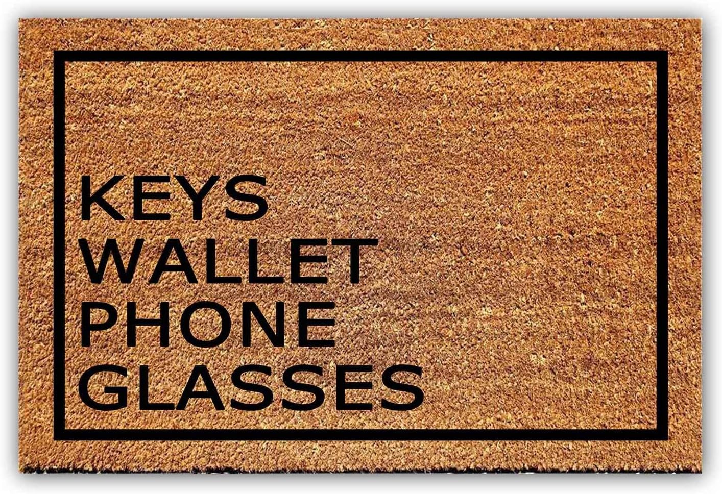 Funny Coir Doormat Keys Wallet Phone Glasses Front