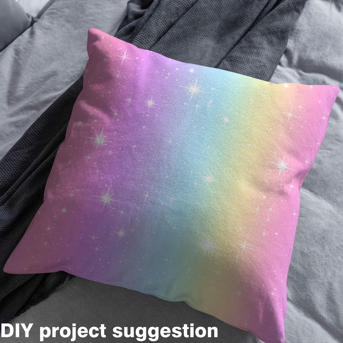 Erosebridal Tie Dye Fabric by The Yard - Pastel Rainbow Ombre Decorative Fabric for Kids Girls Women, 3 Yards