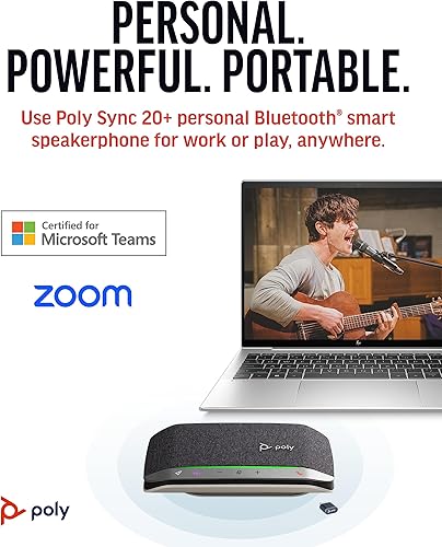 Miniatura 10 de POLY - Sincronizar 20+ USB-A Bluetooth Smart Speakerphone Personal (Plantronics) - Conéctese a teléfonos inteligentes a través de Bluetooth-PCMac a