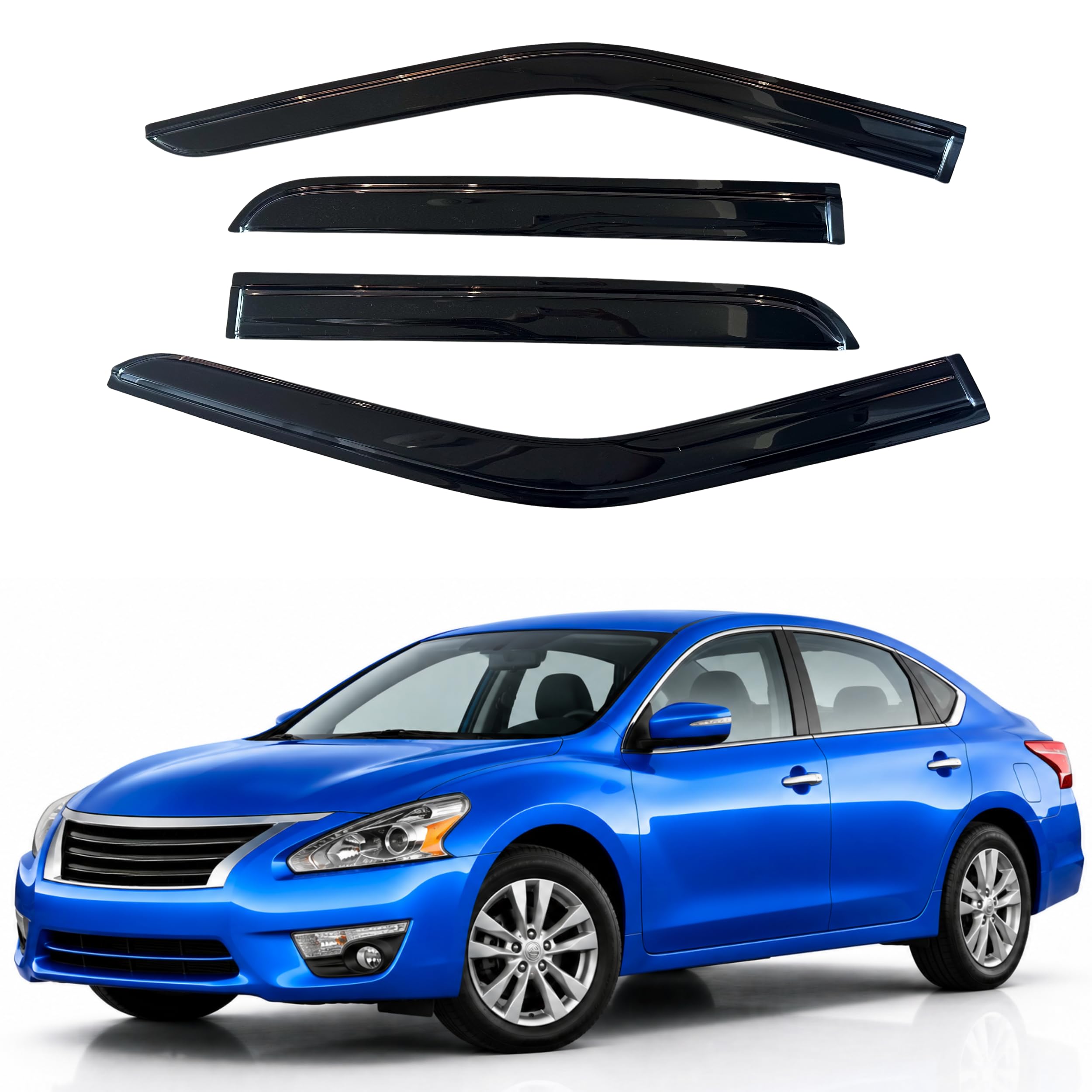 IG Window Visors Fit for 2013-2018 Nissan Altima, Out-Channel Rain Guards Vent Wind Deflectors 4PC, Car Accessories for 13-18 Altima