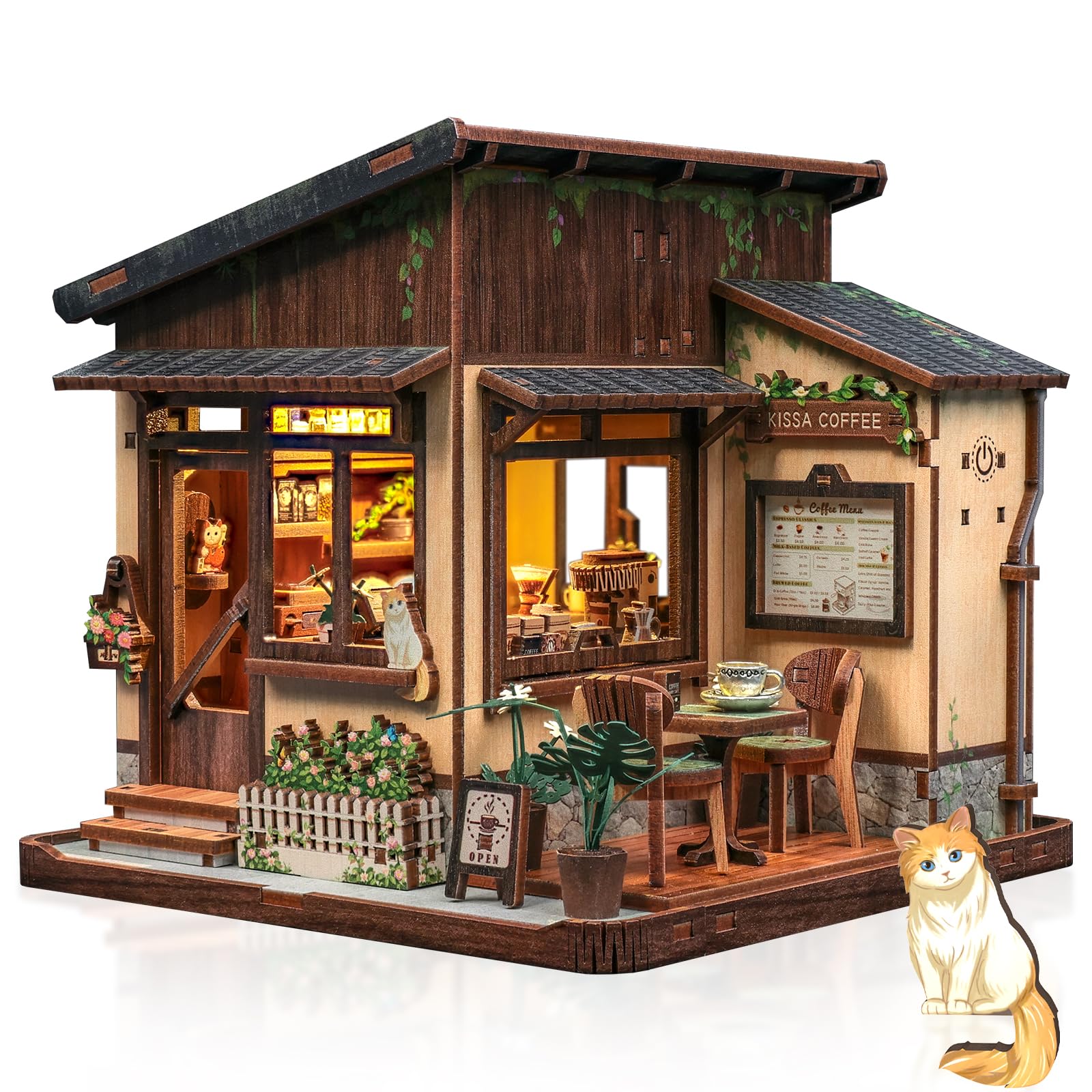 CUTEBEE DIY Book Nook Kit & Miniature House Kit for Adults (Kissa Coffee) — image 1