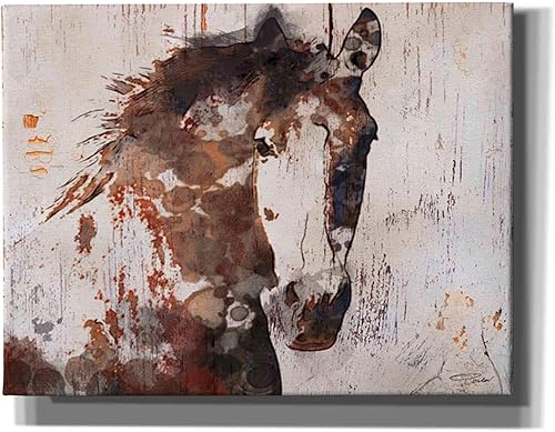 Epic Graffiti Irena Orlov - Lienzo decorativo para pared, diseño de "Brown 2 Gorgeous Horse", 34 x 26 pulgadas