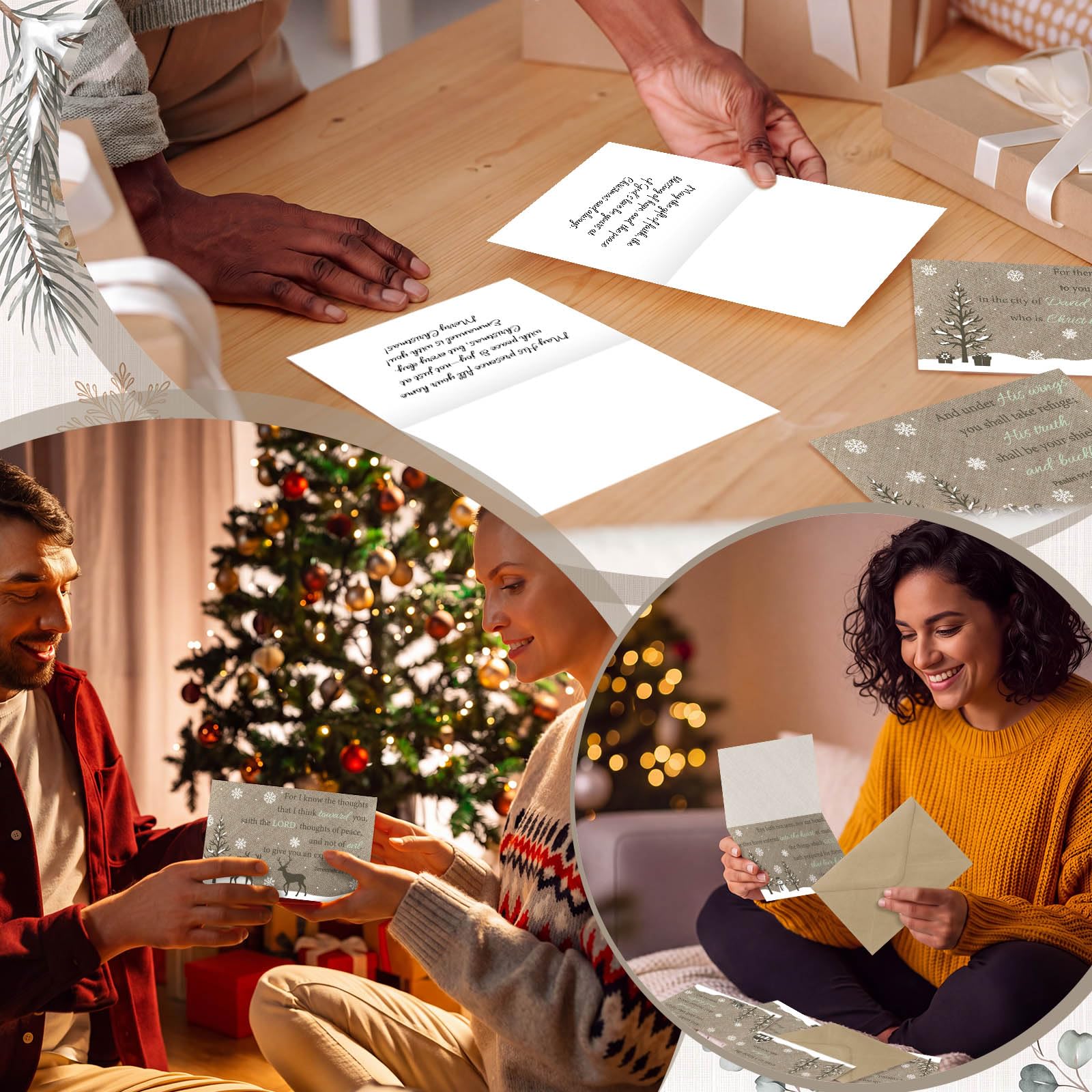Tenceur Lot de 120 cartes de Noël avec enveloppe 10,2 x 15,2 cm