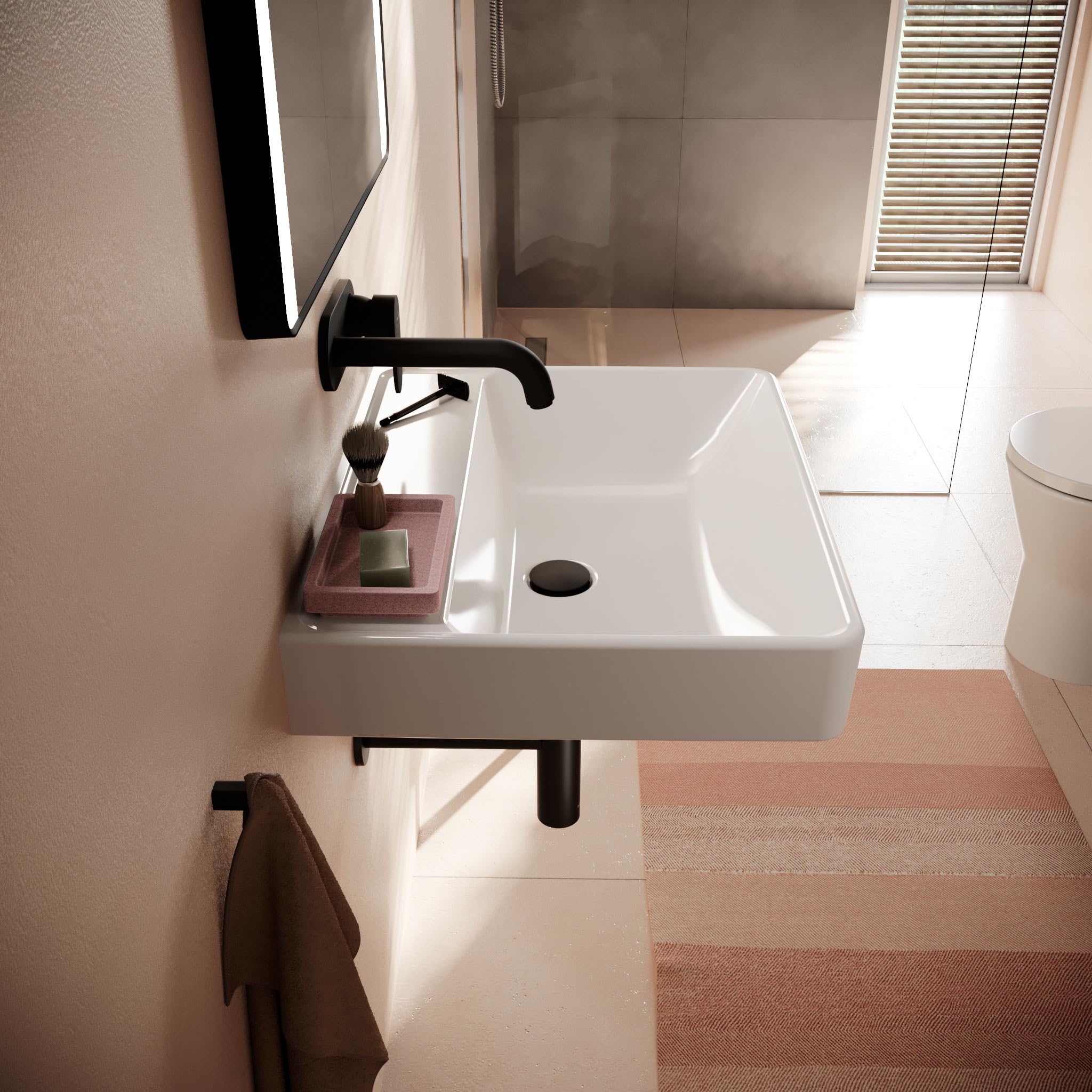 hansgrohe Waschtisch Xanuia Q 600x480mm, ohne Hahnloch/Überlauf, weiß