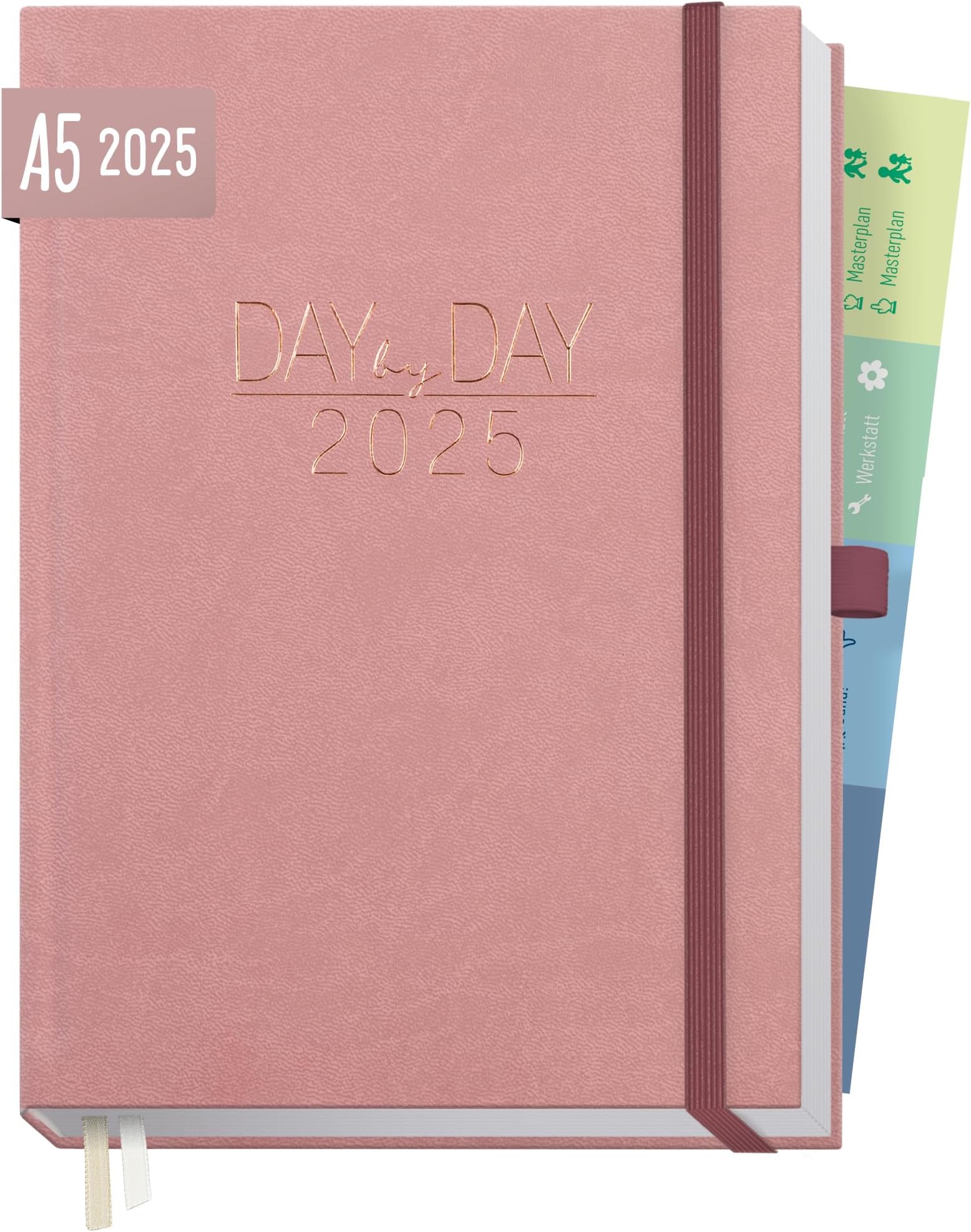 Terminplaner 2022 A5 1 Tag 1 Seite Häfft® Organizer Day by Day 2025 A5 "Flying Flowers" 1 Tag 1 Seite