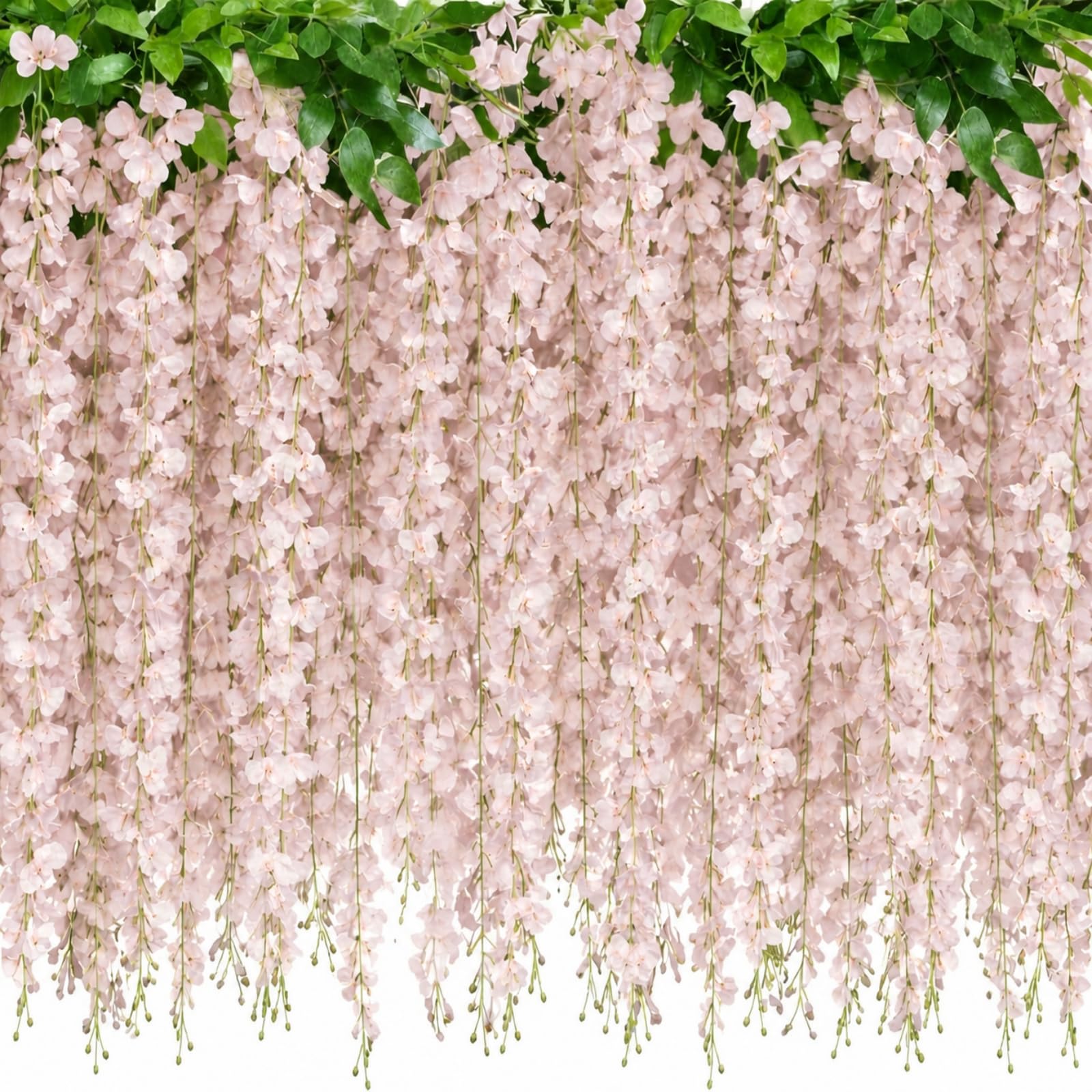 4 Pack 26Ft Wisteria Artificial Flowers, Wisteria Hanging Vines With 40 Branches, Faux Silk Flower Garland for Wedding Decorations, Garden, Home & Party Decor (Pink)