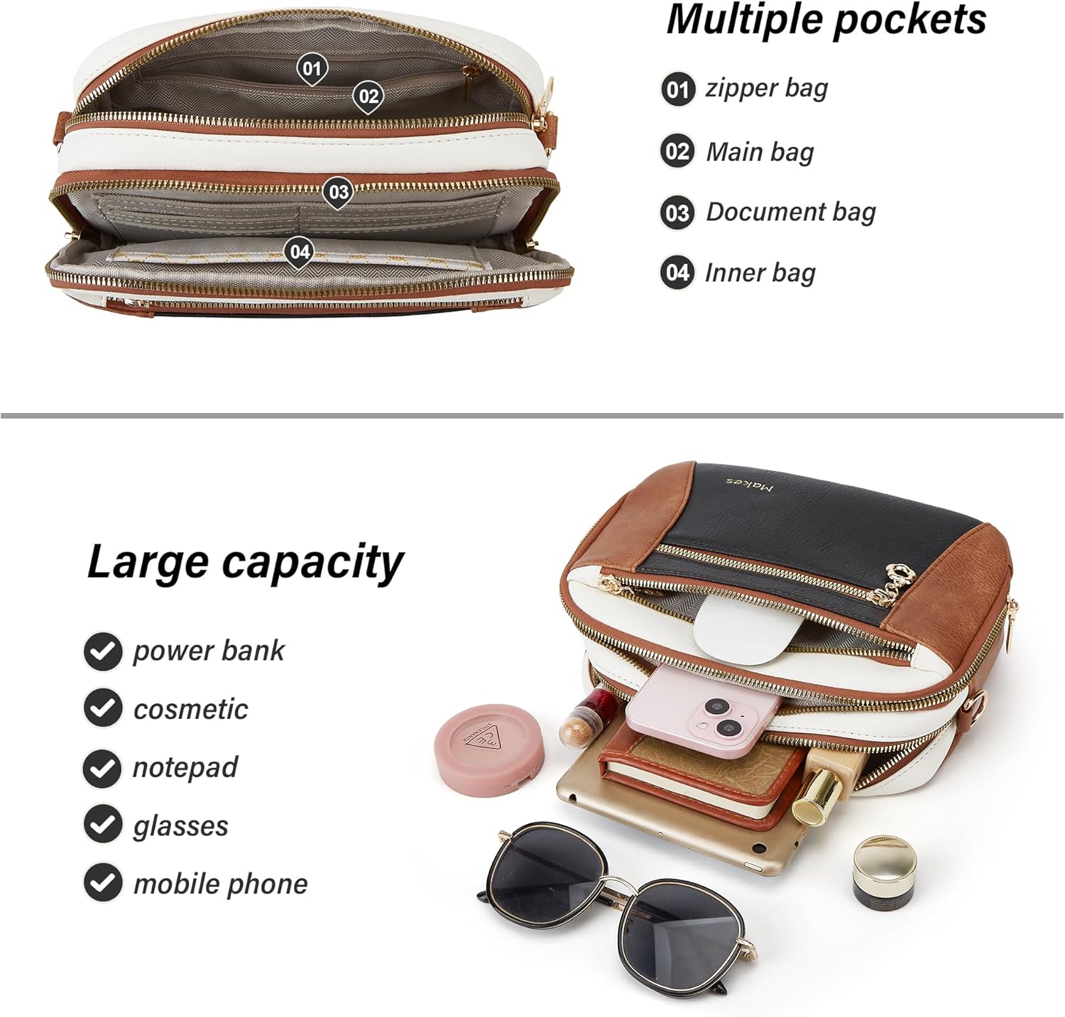 Crossbody Purse for Women Small Crossbody Bags Trendy Vegan Leather with Adjustable Shoulder Straps Gift for Mother Wife Mom - Image 4