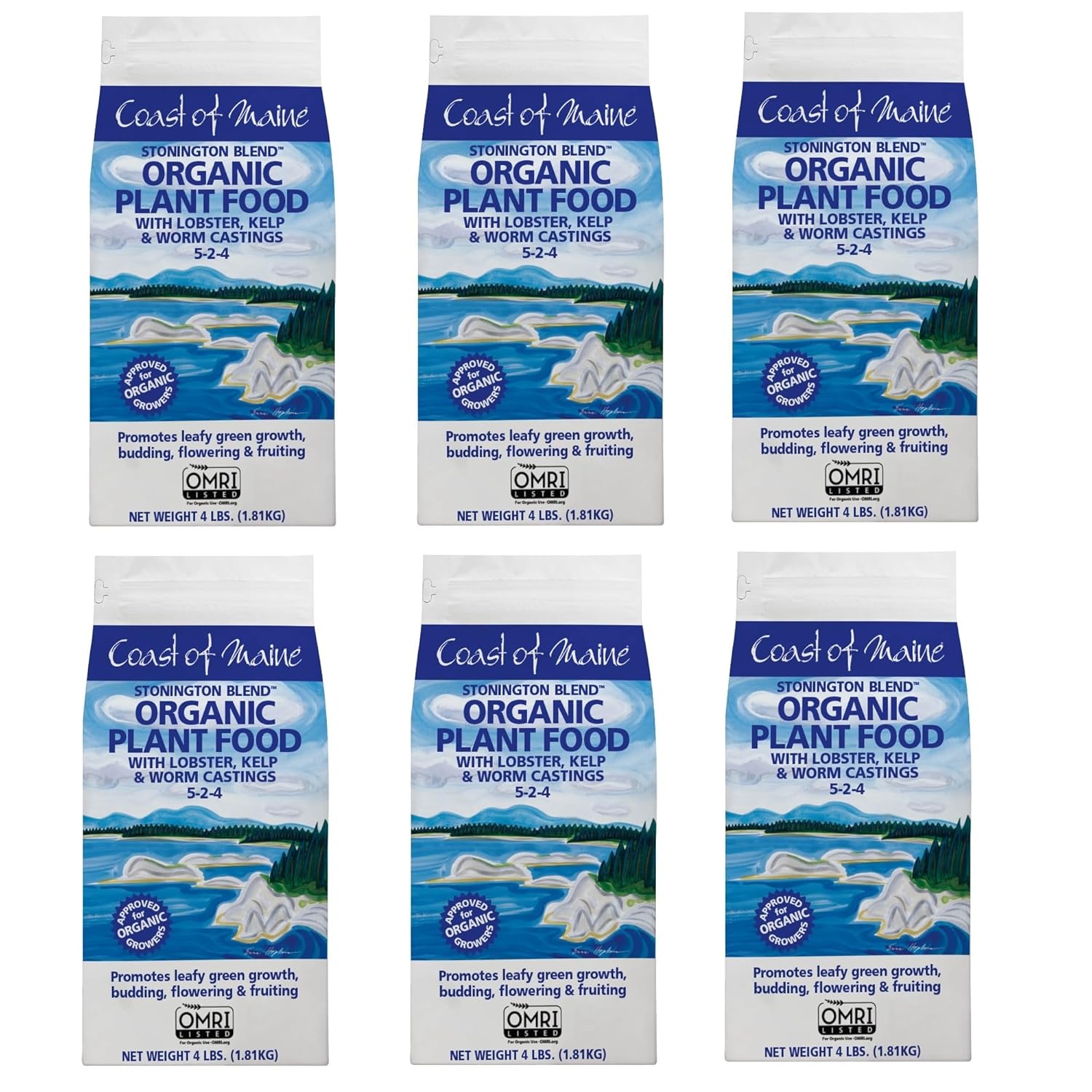 Coast of Maine (4lb) Stonington Blend Organic Plant Food with Lobster, Kelp and Worm Castings - OMRI Listed