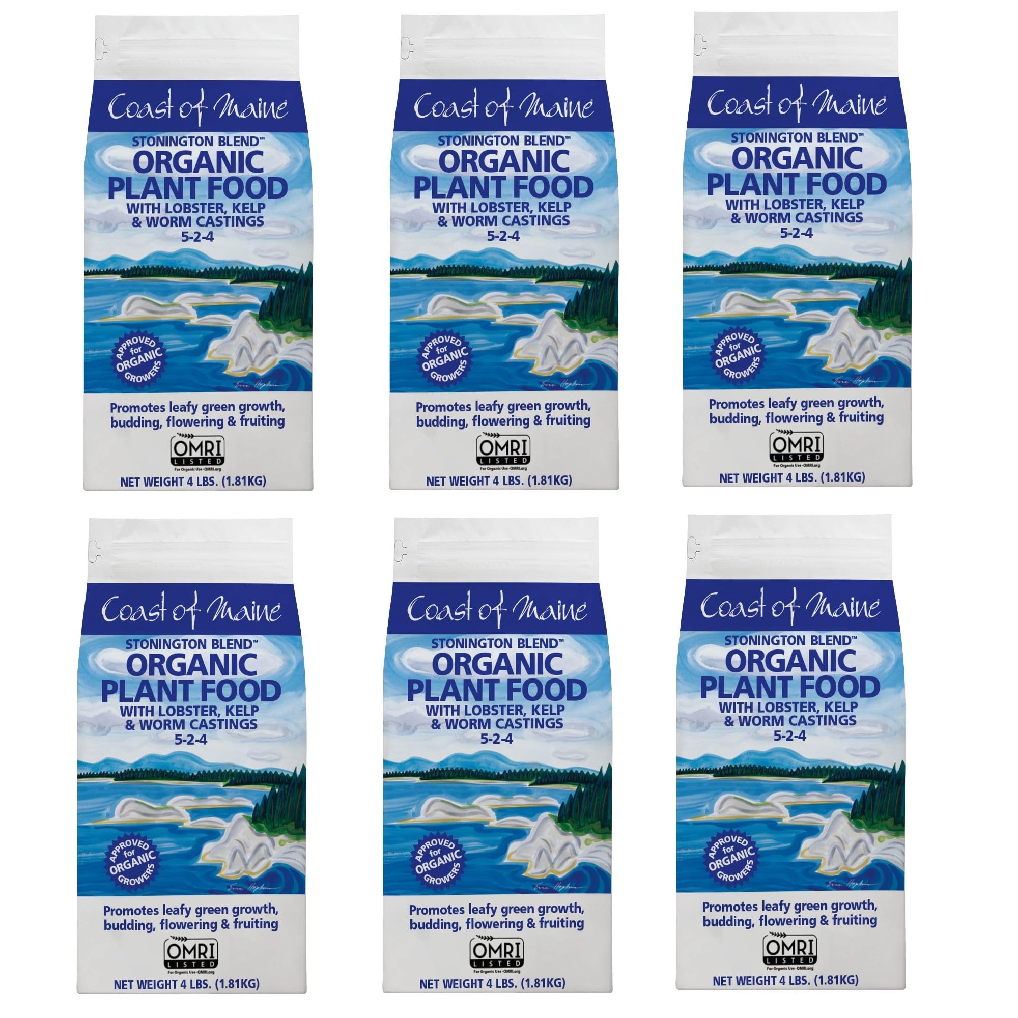 Coast of Maine (4lb) Stonington Blend Organic Plant Food with Lobster, Kelp and Worm Castings - OMRI Listed