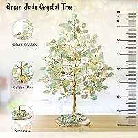 Vista 80 de Rose Quartz Gemstone Tree of LifeNatural Reiki Crystals Gemstone Chakra Tree for Positive Energy, Geode Agate Slice Base, Feng Shui Decor, Good
