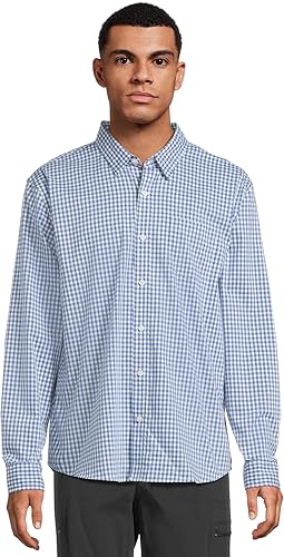 Comfort Stretch Performance Shirt Long Sleeve Slightly Fitted Plaid