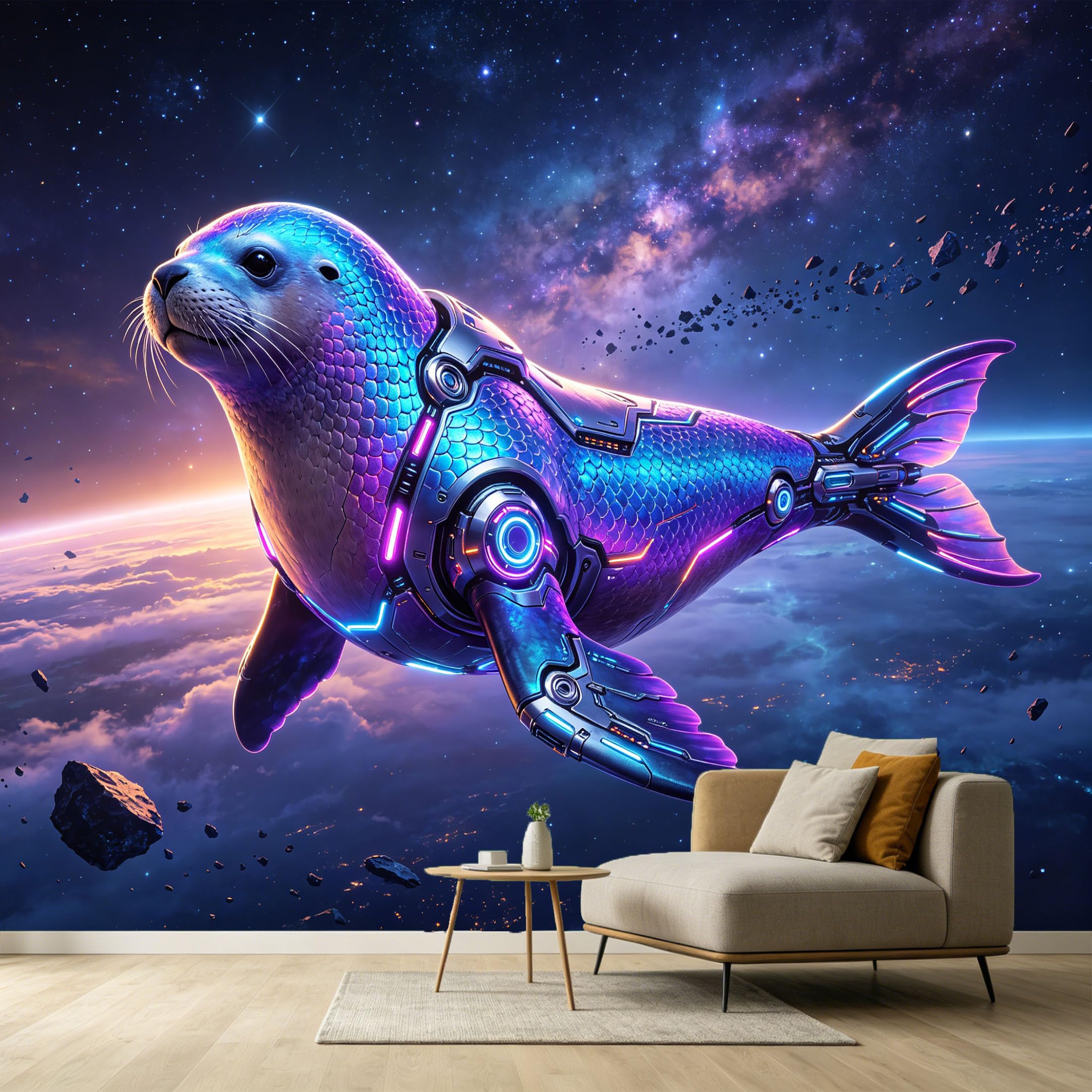 Custom Size Wall Murals Seal Galaxy Abstract Modern 3D Trompe Loeil SelfAdhesive Wall Fabric Removable Large Wallpaper for Photo Living Room Decoration