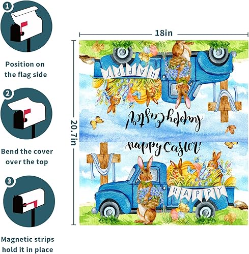 Miniatura 42 de Miaoquhe Funda magnética para buzón de 4 de julio, tamaño estándar de 18 x 21 pulgadas, diseño patriótico multicolor para decoración del hogar, 4