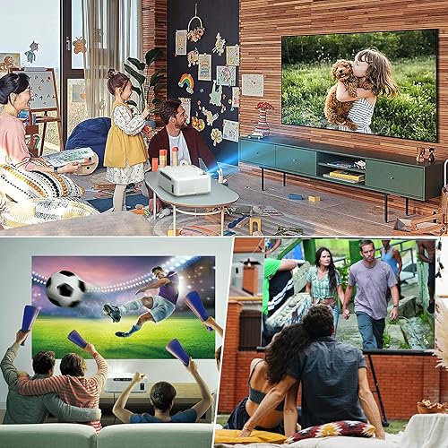 Miniatura 9 de Proyector Bluetooth WiFi Native 1080P 19000 lúmenes 5G, proyector de película para exteriores de 600 ANSI compatible con 4K, 5G2.4G WiFi y Bluetooth