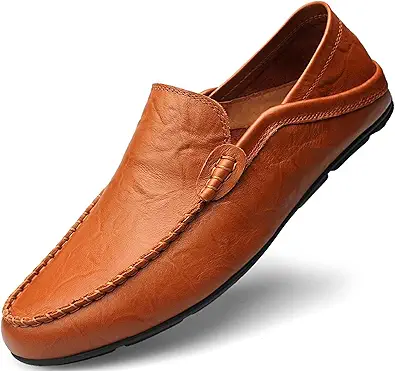 Go Tour Men's Premium Genuine Leather Casual Slip-On Loafers