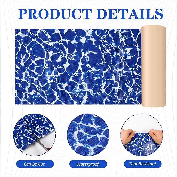 Kit de reparación para cobertor de piscina Pushglossy 8x39 pulgadas miniatura 4