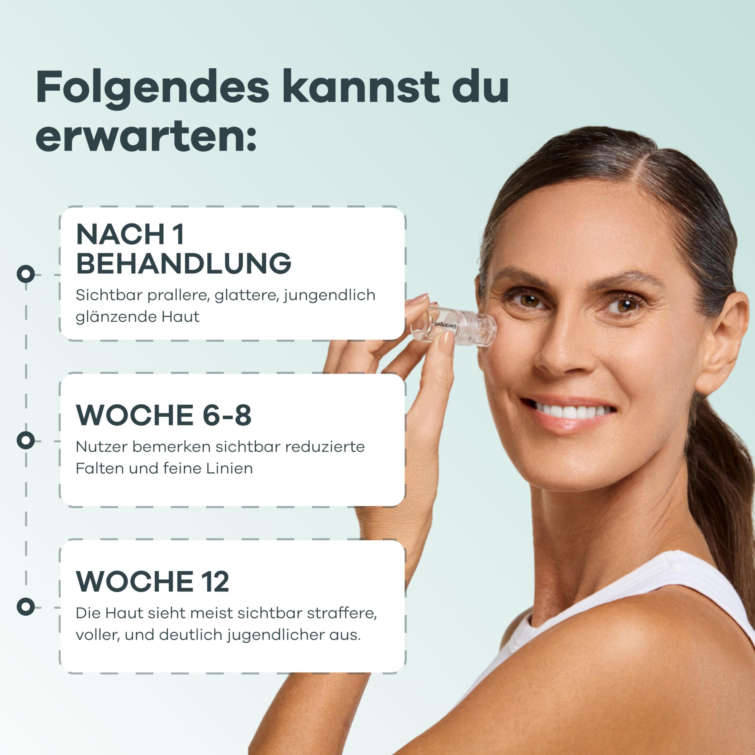 Seranova - Mikro-Infusion zur Hautpflege - mit Kollagen-Peptiden & Hyaluronsäure, Gesichtsserum und Stempel 0,05 mm (2 Monatsvorrat)