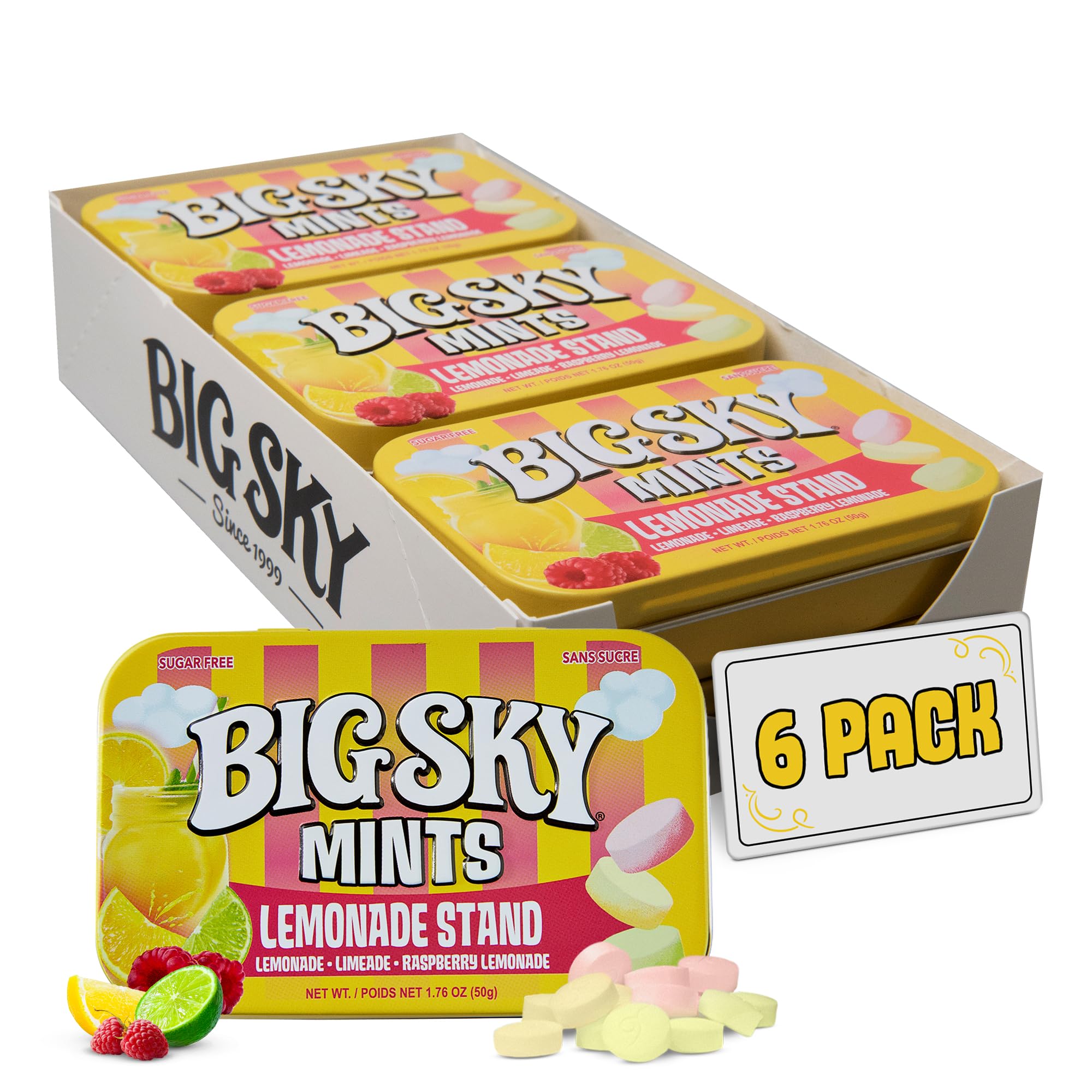 Amazon.com : Big Sky Sugar Free Lemonade Stand Mints, 50 Count Tin