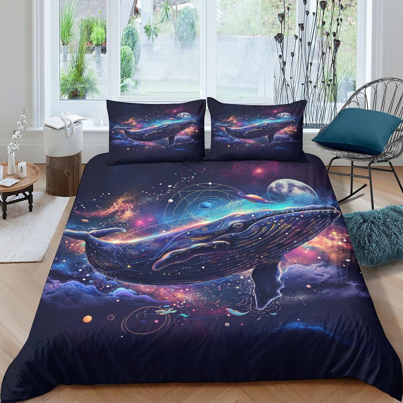 Housse de couette baleine à bosse en microfibre King 220x240cm