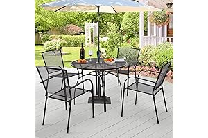 AECOJOY 4-Piece Metal Outdoor Table and Chairs Set, Round Patio Dining Sets...