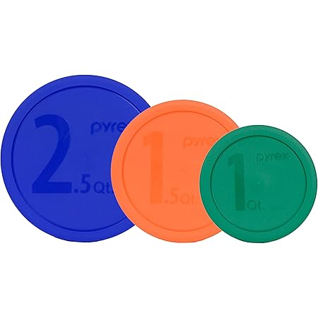Pyrex 325-PC 2.5qt 323-PC 1.5qt 322-PC 1qt Mixing Bowl Lids - 3 Pack