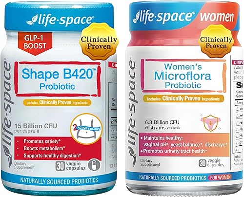 Life-Space Shape B420 Probióticos para dar forma mejor + probióticos para mujeres, apoyan la microflora vaginal saludable y la comodidad