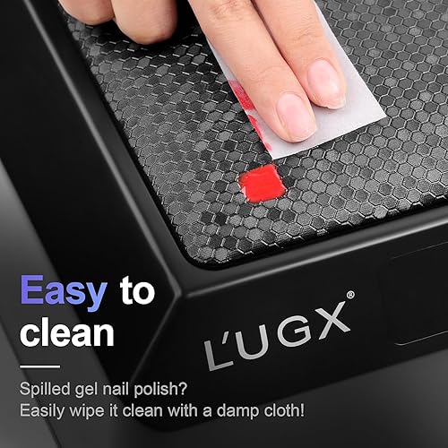 Miniatura 10 de L'UGX Lámpara profesional de secado de uñas para secadora de esmalte de gel de 72 W, luces LED UV con almohada para reposabrazos y bandeja