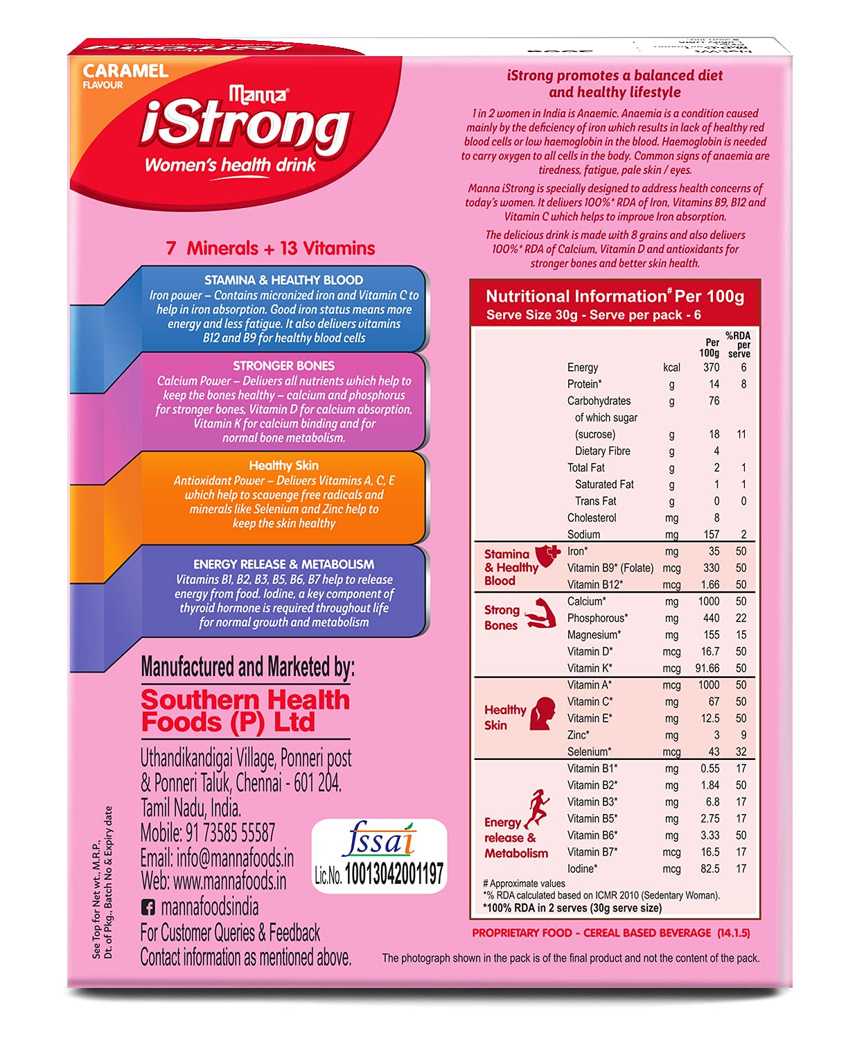 Buy Manna iStrong Caramel 400g Clinically Proven to Tackle Anemia in