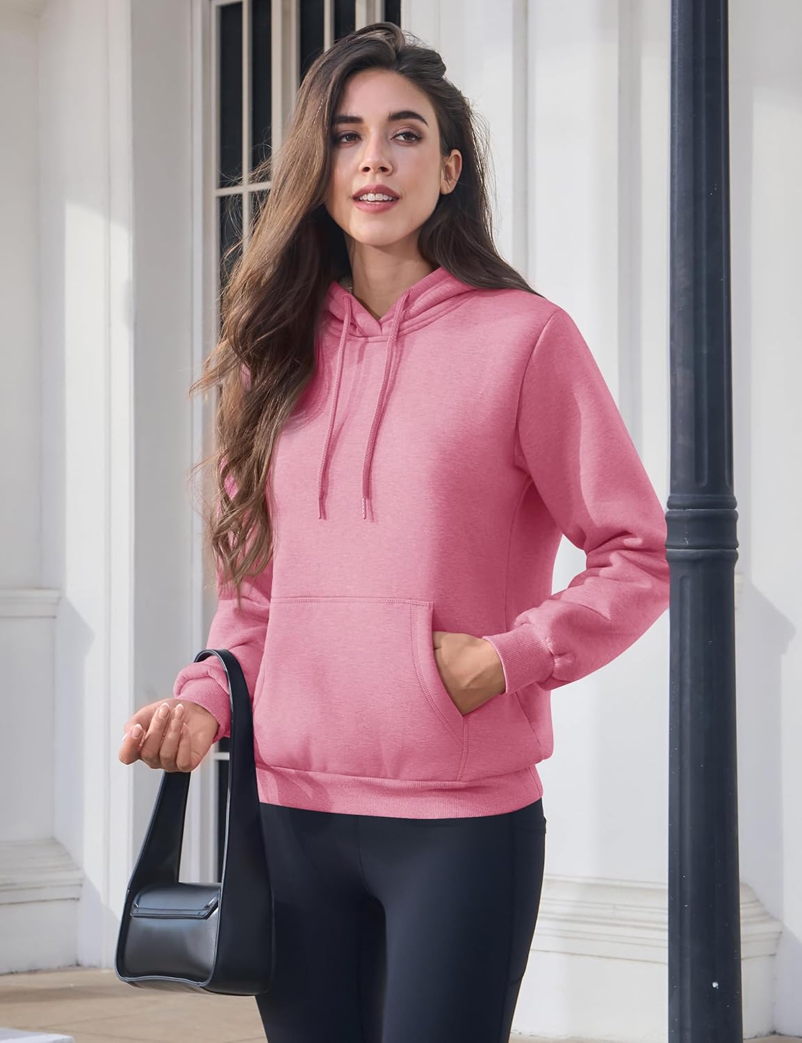 MAGCOMSEN Women's Hoodies Thick Fleece Lined Hooded Sweatshirt Warm Sherpa Lined Heavyweight Pullover with Pocket - Image 2