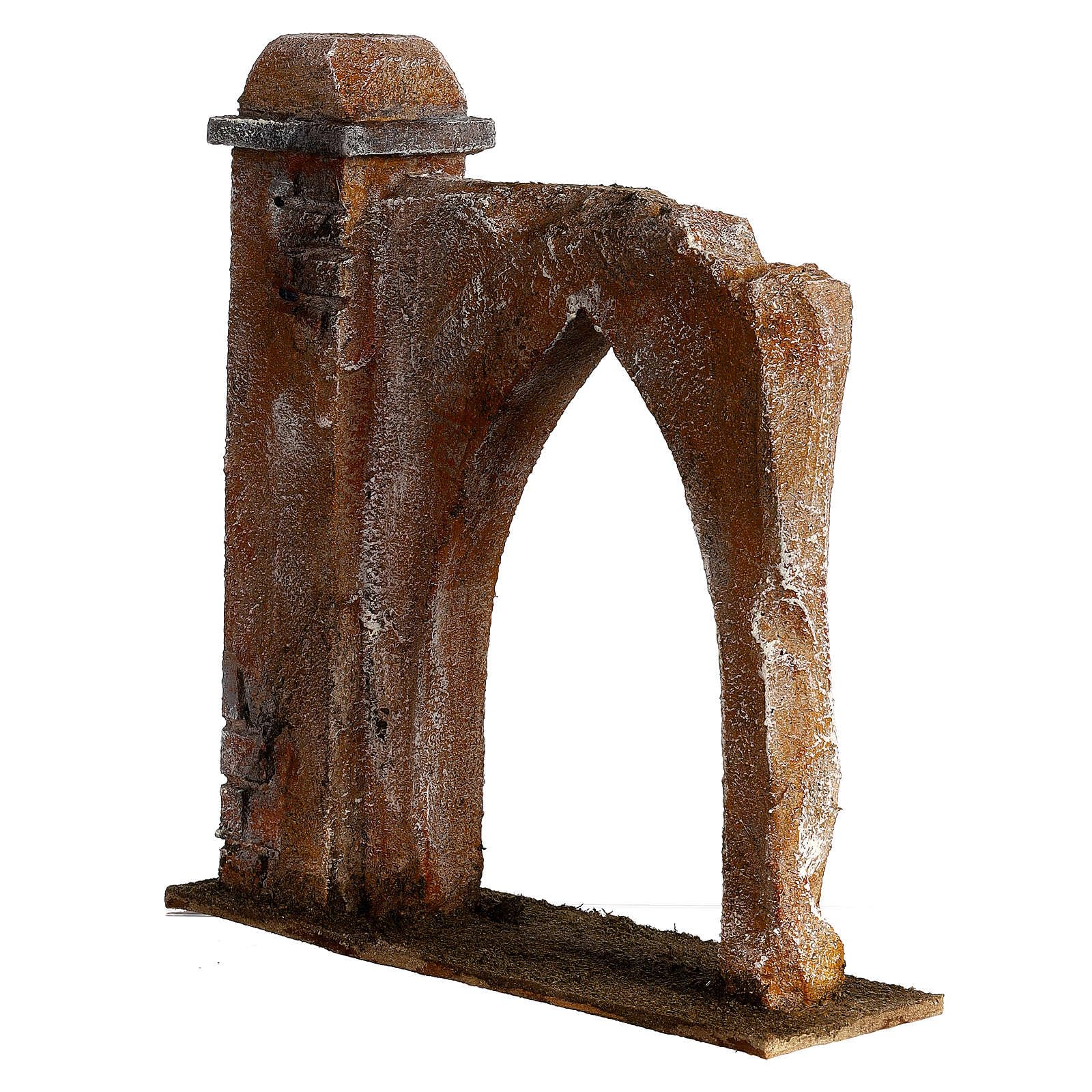 Holyart Miniatur-Verkaufsstände, Häuser und -Brunnen für Krippen: Mauer mit Bogen und Säule 20x20x6cm arabischen Stil für Krippe