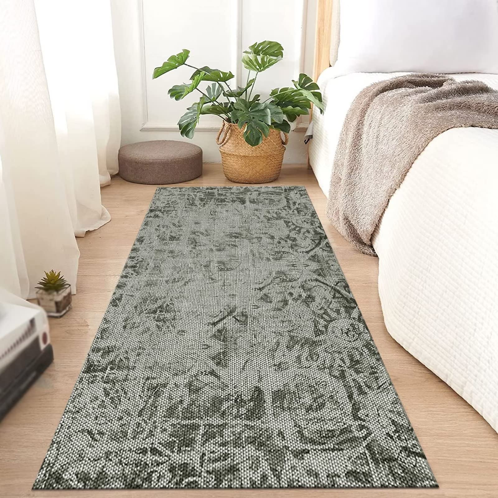 Tappeto Passatoia per Corridoio Antiscivolo Lavabile tappeto cucina Tappeti Runner 80X140CM Verde Nero Oro Spazio Abitativo Tappeto Runner ingresso interno Soggiorno Antimacchia Tappetino per metro