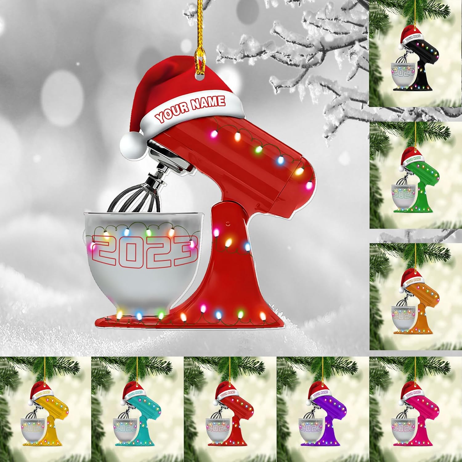 Personalized Baking Mixer Ornament, Baker Ornament for