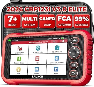 LAUNCH OBD2 Scanner CRP123E V2.0 Car Diagnostic Tool Engine ABS SRS Transmission OBD Scanner with 7 Reset Service Oil/EPB/SAS/BMS/Throttle/Battery Reset,DPF Regeneration Tool, ABS Bleed,Free Update