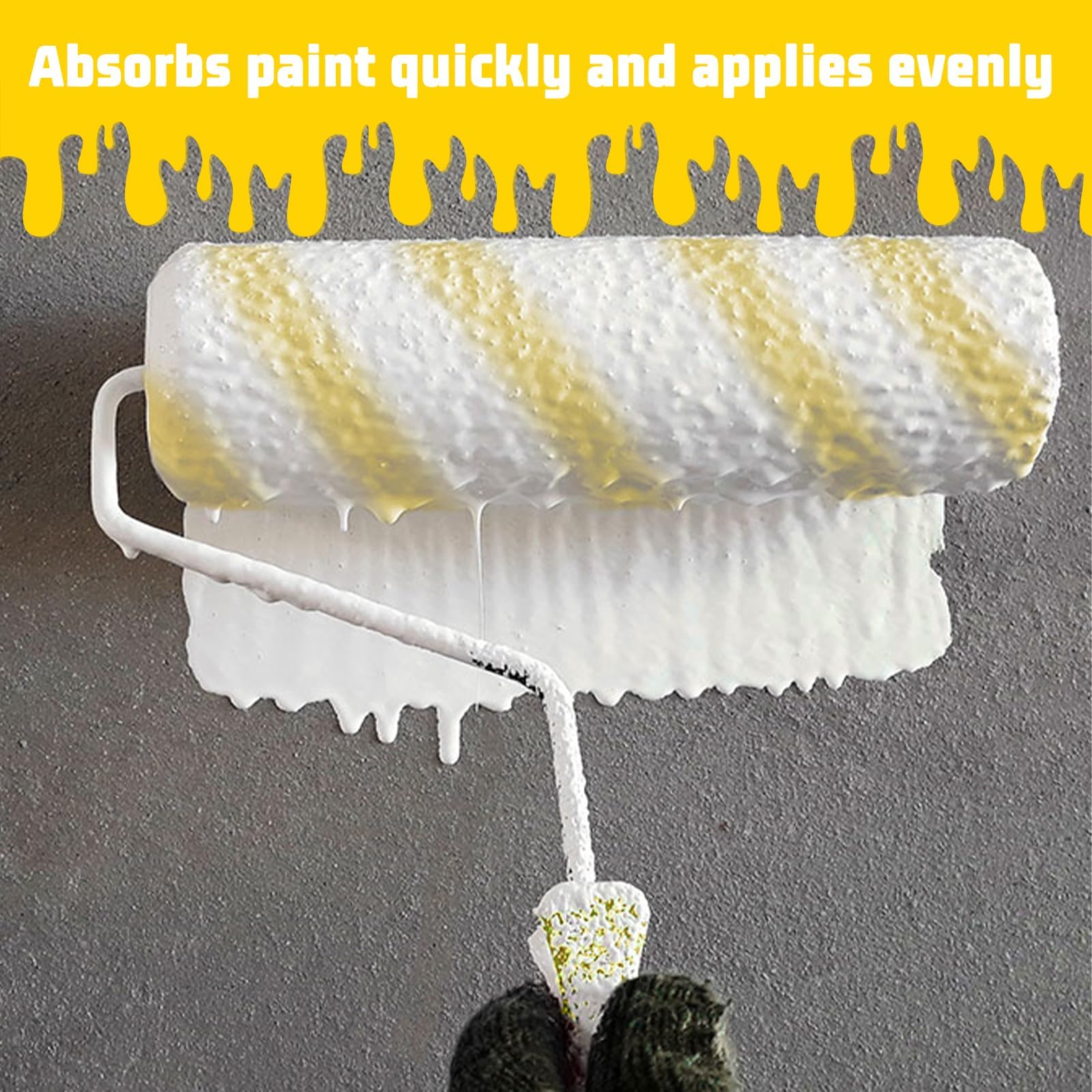 Kit Pittura 17 Pezzi – Rulli 23 cm e 10 cm, Vaschetta, Spazzole, Asta Telescopica 1,5 m – Set Antigoccia per Pareti e Soffitti