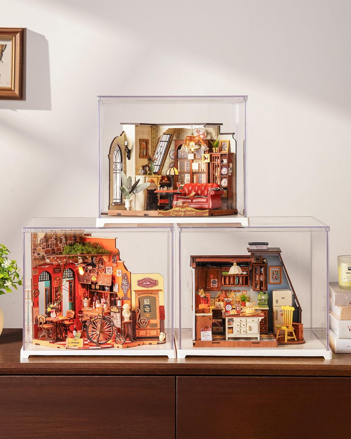 Rolife DIY Miniature House Kit for Adults, Mini Wooden Dollhouse Kit, Tiny House Diorama Building Kits-Birthday Christmas Craft Hobbies Gift for Teens Kids (Catherine's Living Room)